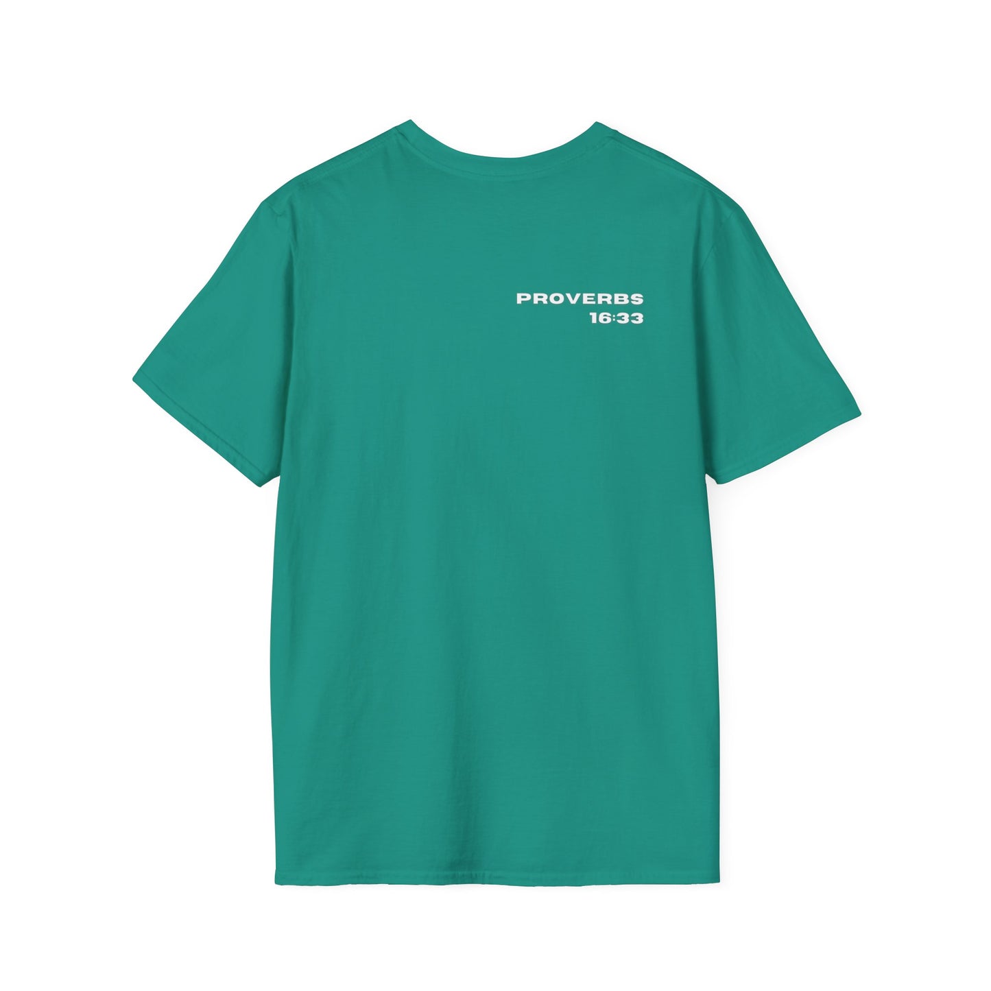 100% Blessed | Inspirational Proverbs 16:33 Unisex Softstyle T-Shirt