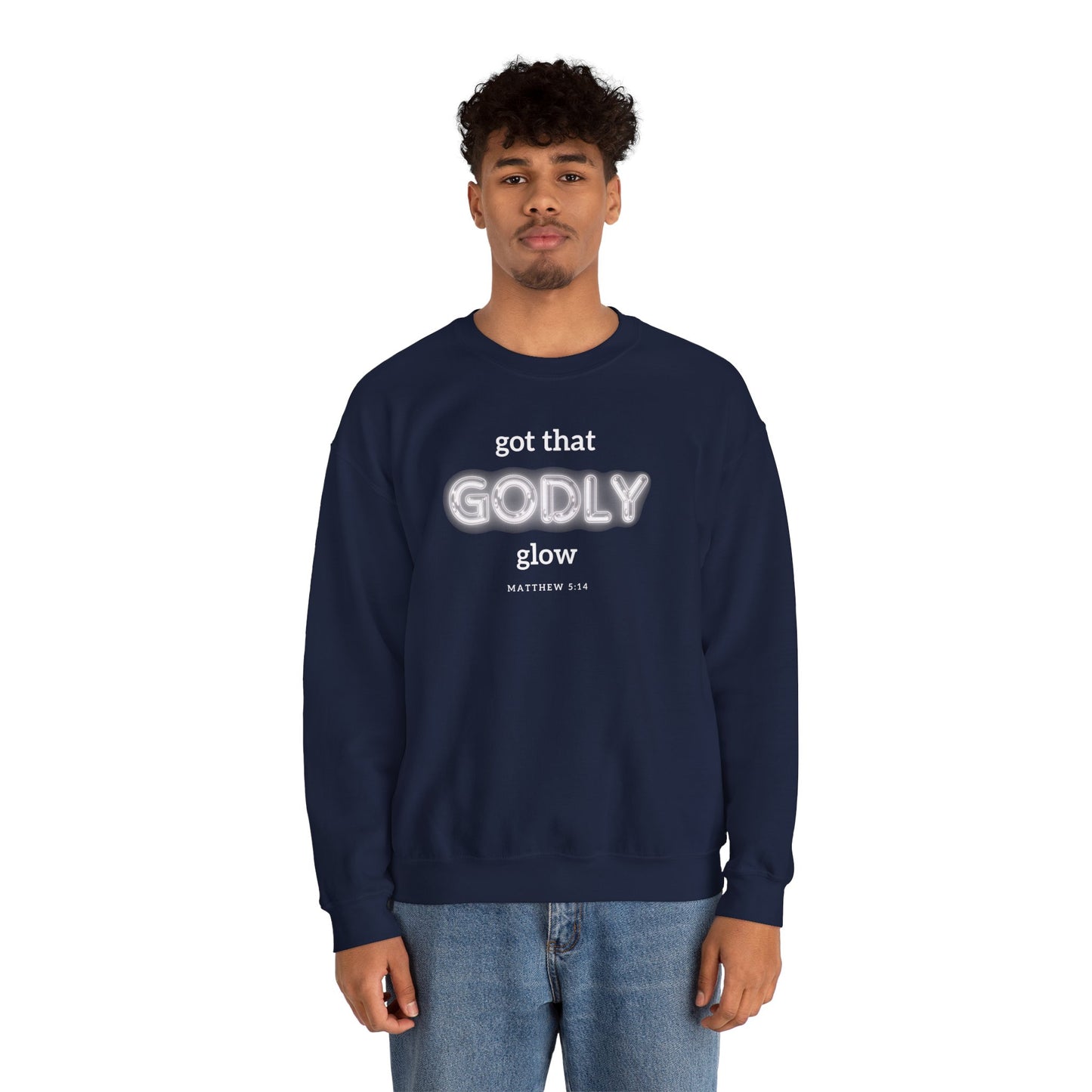 Godly Glow | Unisex Faith Inspired Crewneck Sweatshirt