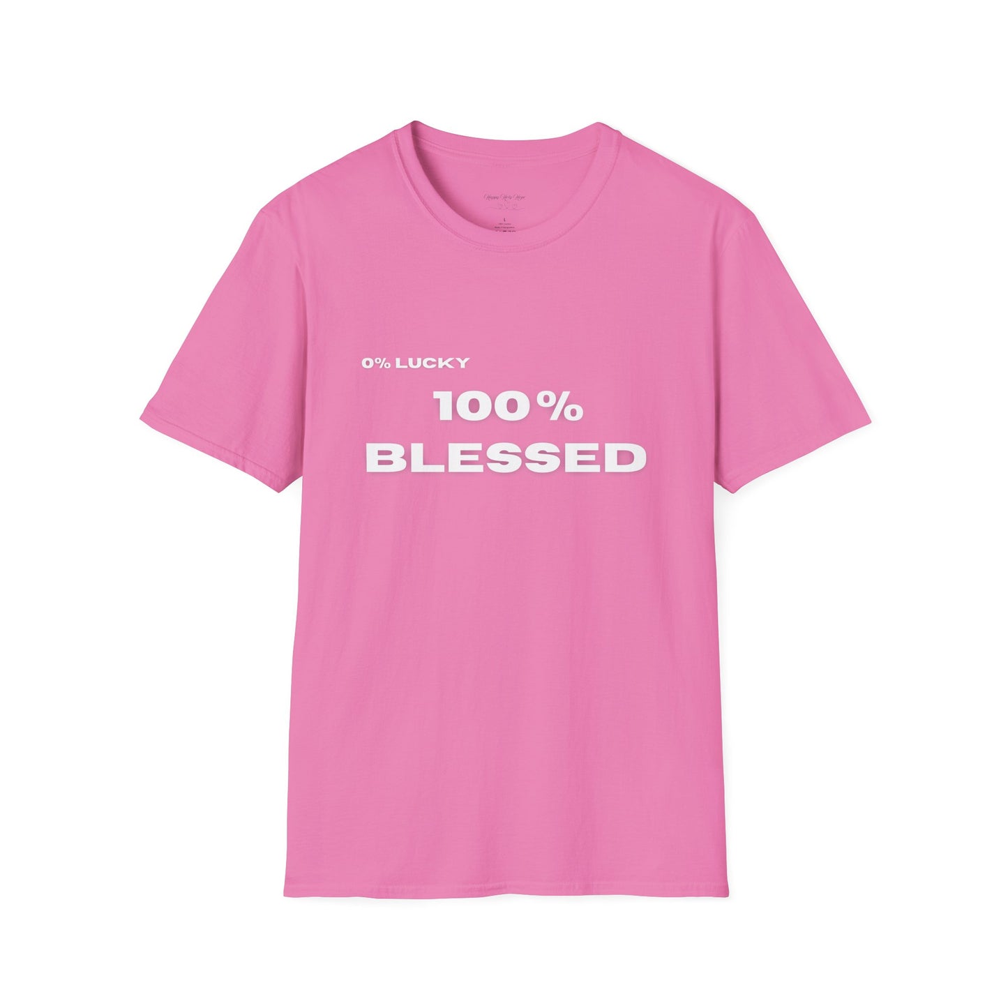100% Blessed | Inspirational Proverbs 16:33 Unisex Softstyle T-Shirt