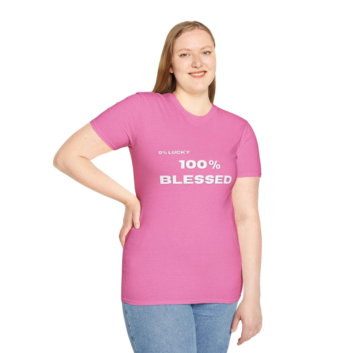 100% Blessed | Inspirational Proverbs 16:33 Unisex Softstyle T-Shirt
