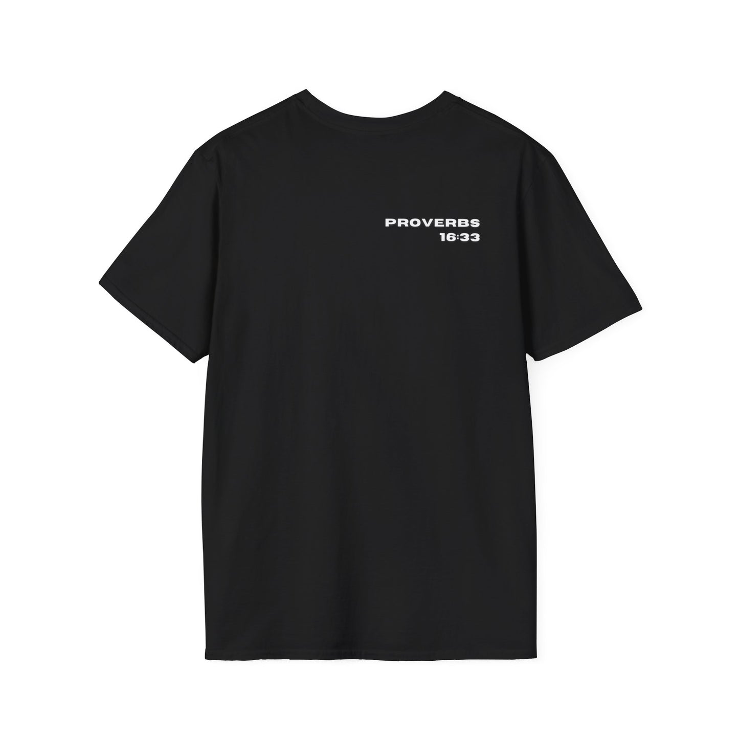 100% Blessed | Inspirational Proverbs 16:33 Unisex Softstyle T-Shirt
