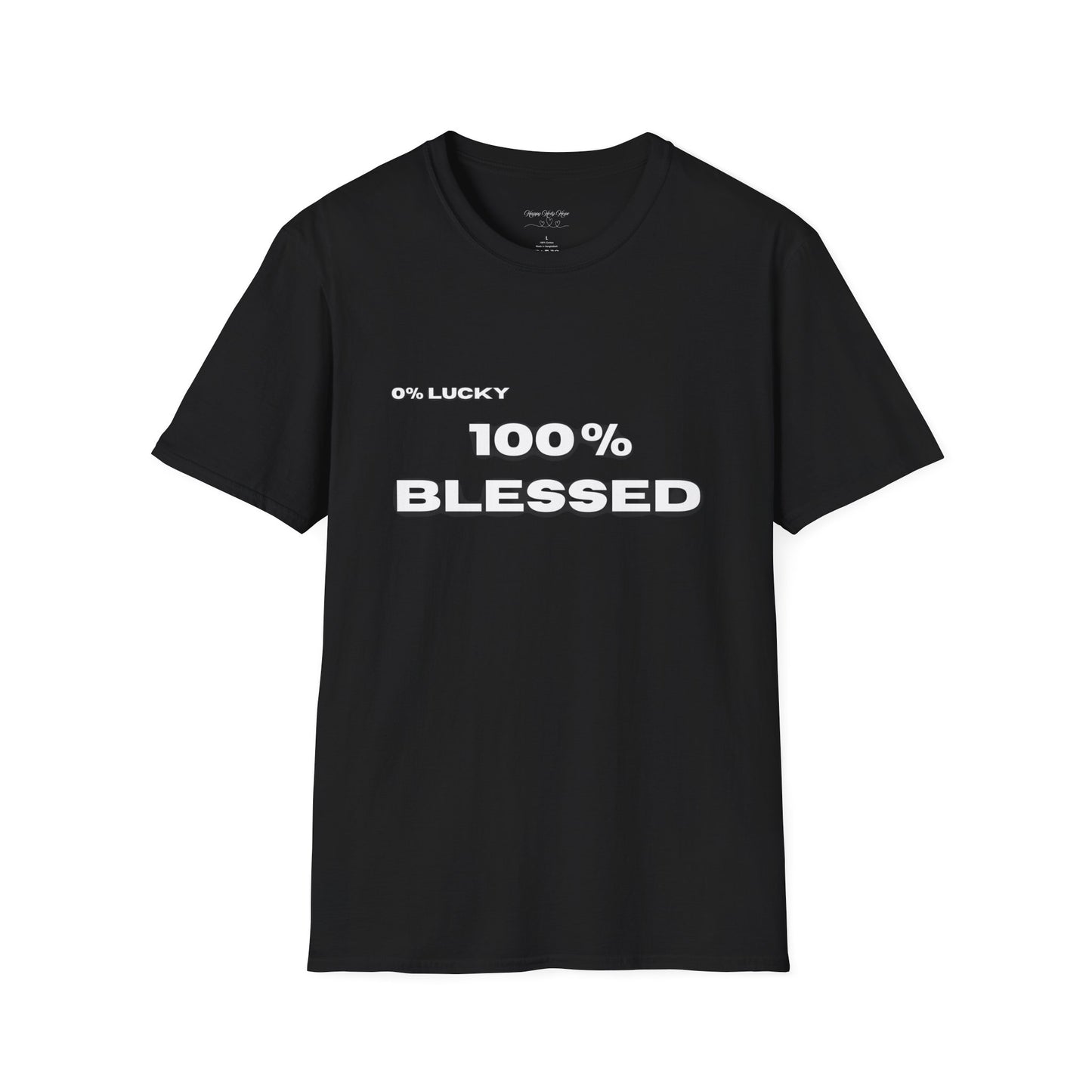 100% Blessed | Inspirational Proverbs 16:33 Unisex Softstyle T-Shirt