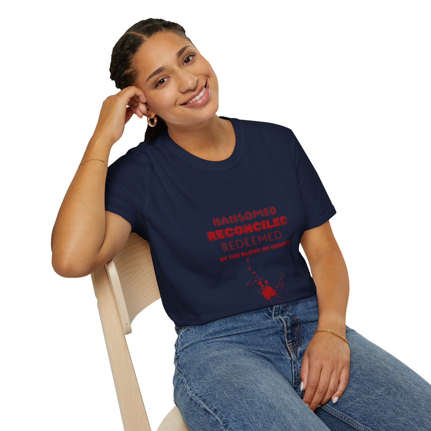 Ransomed/Reconciled/Redeemed | Faith-Inspired Unisex Softstyle T-Shirt