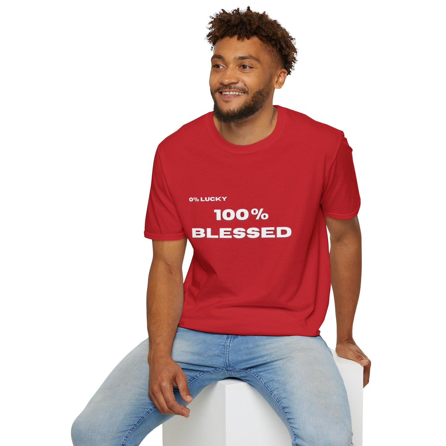 100% Blessed | Inspirational Proverbs 16:33 Unisex Softstyle T-Shirt