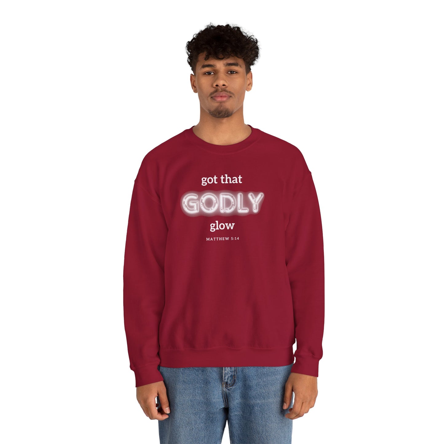 Godly Glow | Unisex Faith Inspired Crewneck Sweatshirt
