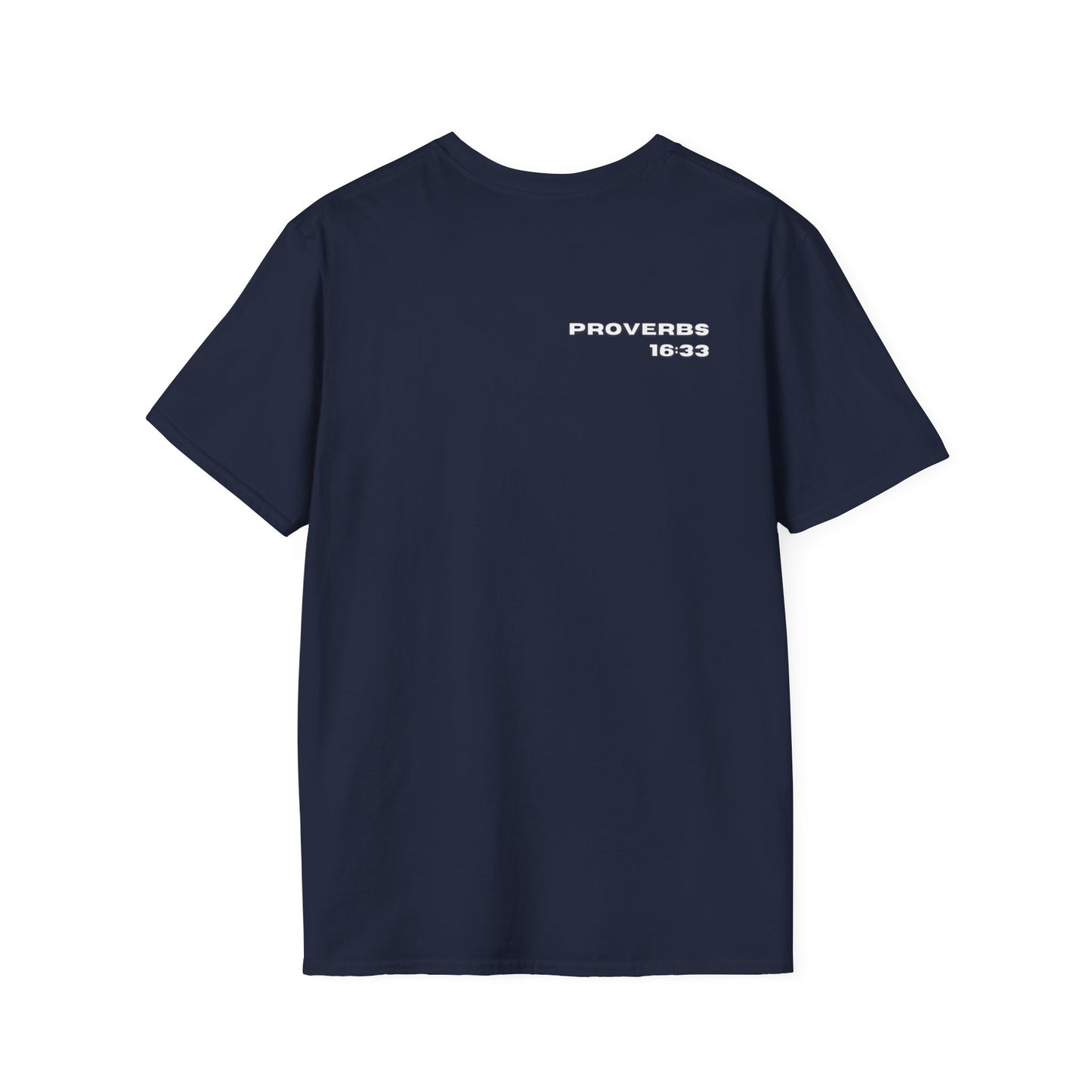 100% Blessed | Inspirational Proverbs 16:33 Unisex Softstyle T-Shirt