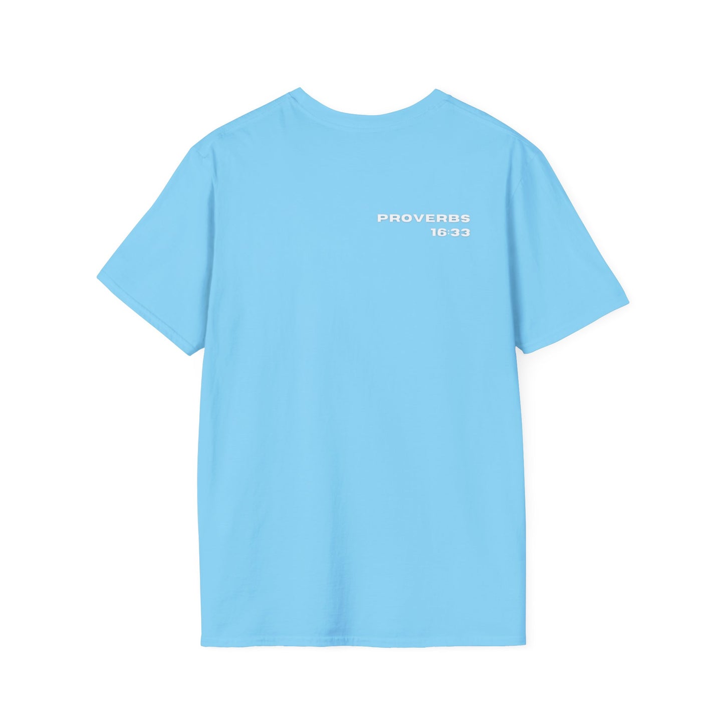 100% Blessed | Inspirational Proverbs 16:33 Unisex Softstyle T-Shirt