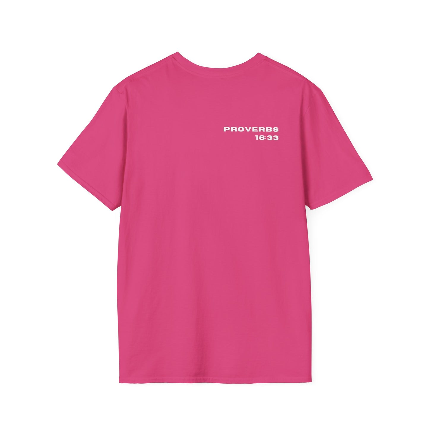 100% Blessed | Inspirational Proverbs 16:33 Unisex Softstyle T-Shirt