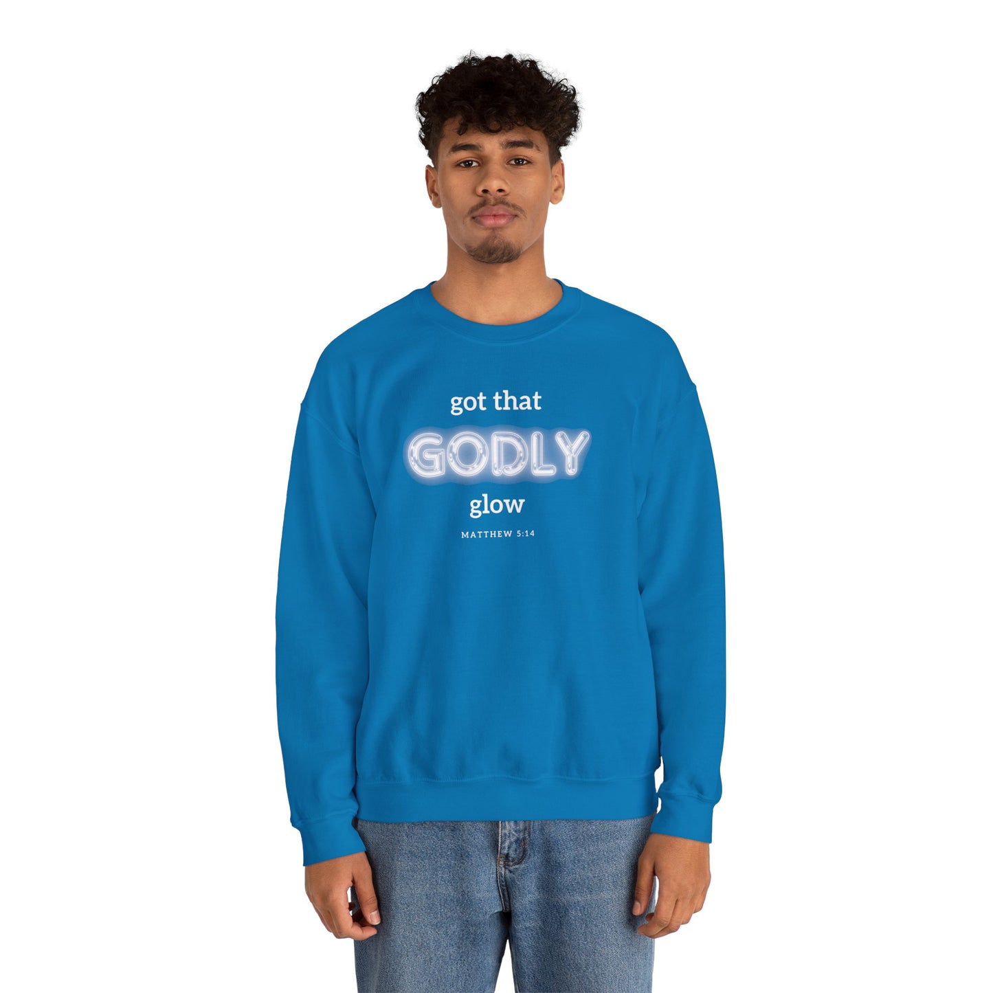 Godly Glow | Unisex Faith Inspired Crewneck Sweatshirt