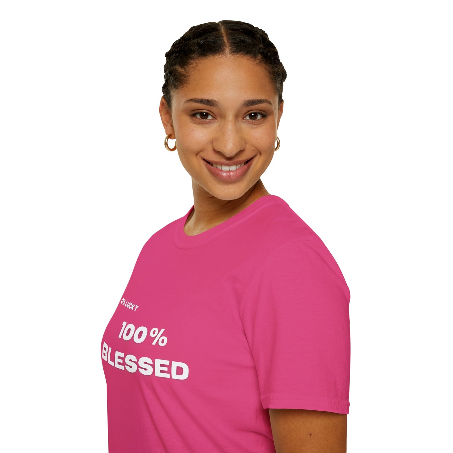 100% Blessed | Inspirational Proverbs 16:33 Unisex Softstyle T-Shirt