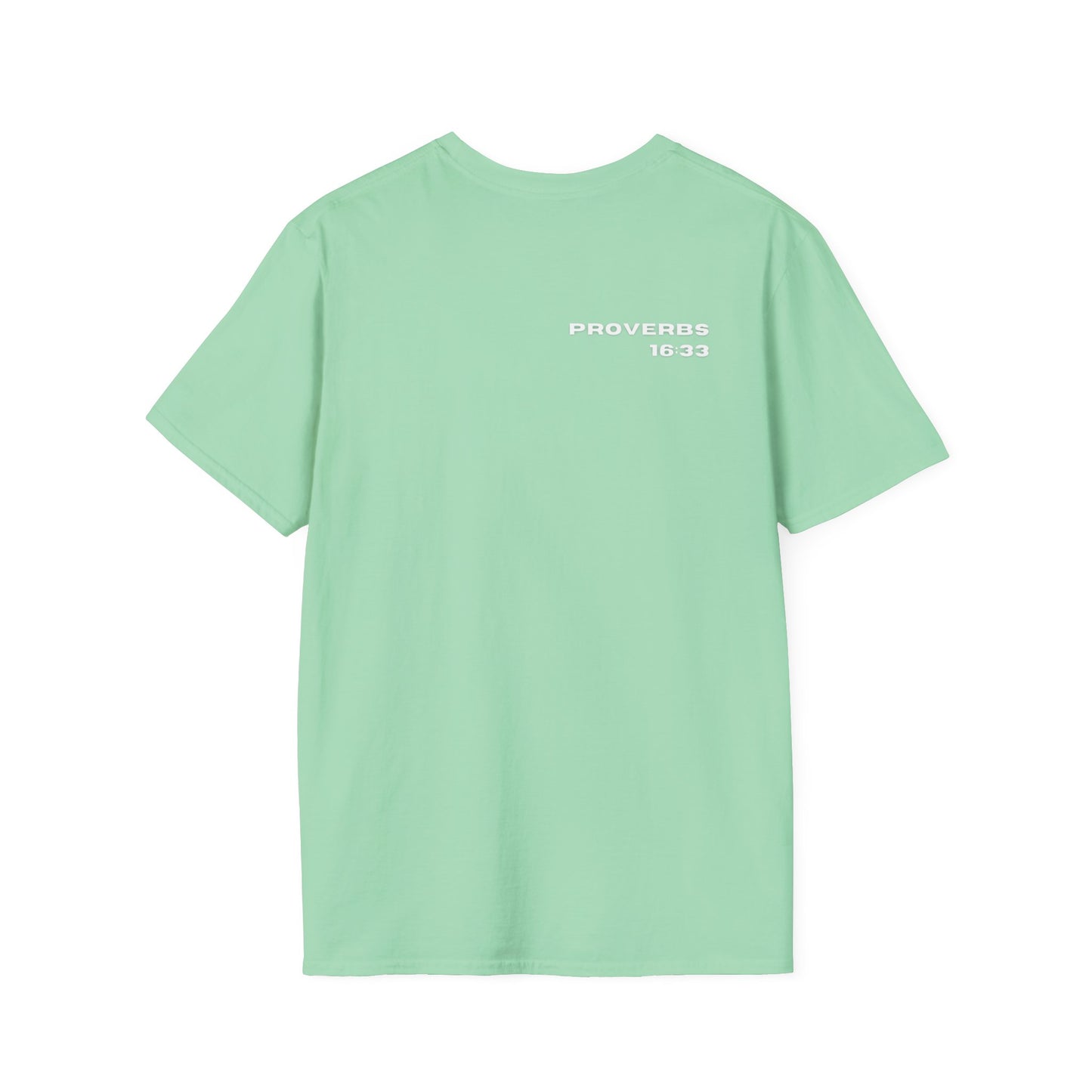 100% Blessed | Inspirational Proverbs 16:33 Unisex Softstyle T-Shirt