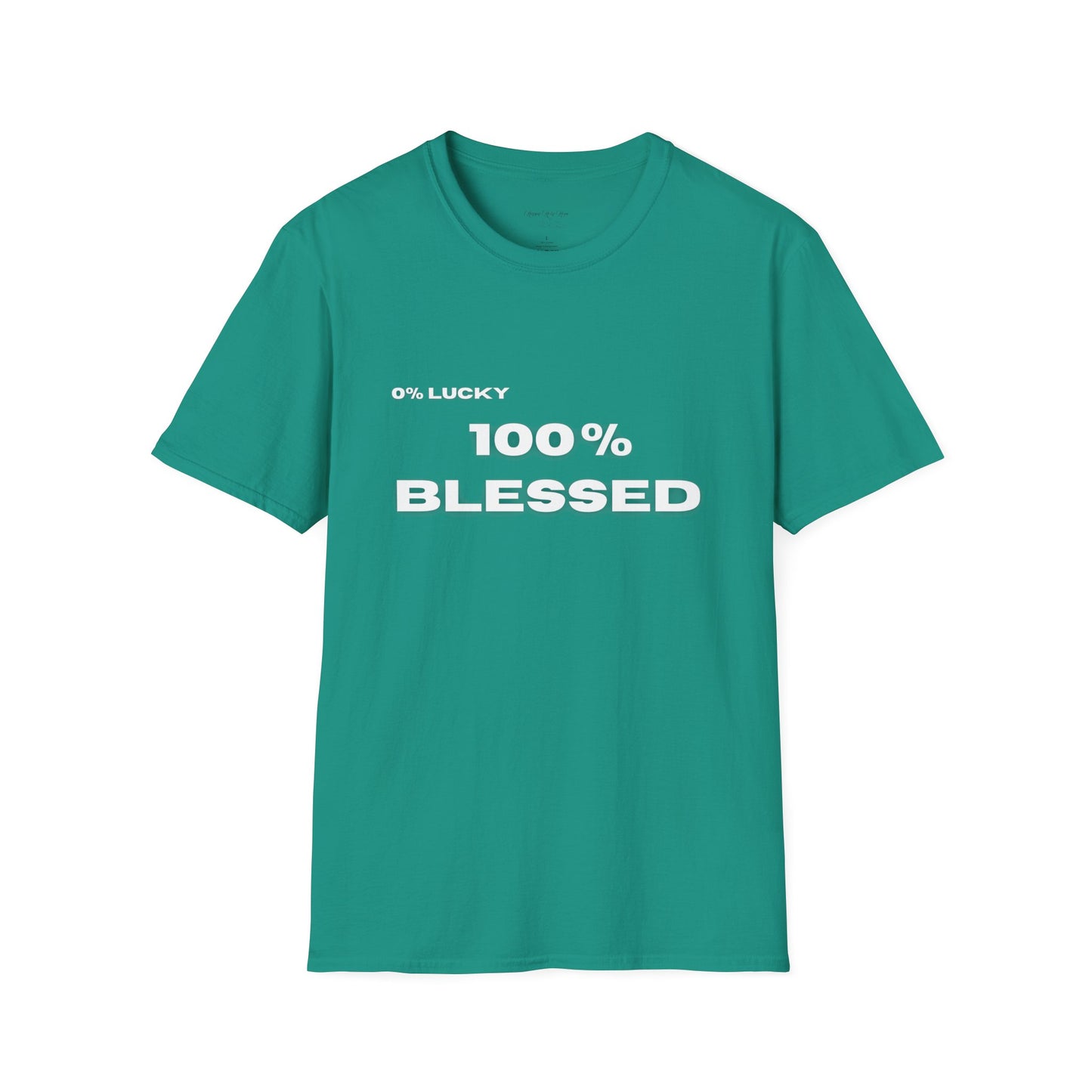 100% Blessed | Inspirational Proverbs 16:33 Unisex Softstyle T-Shirt