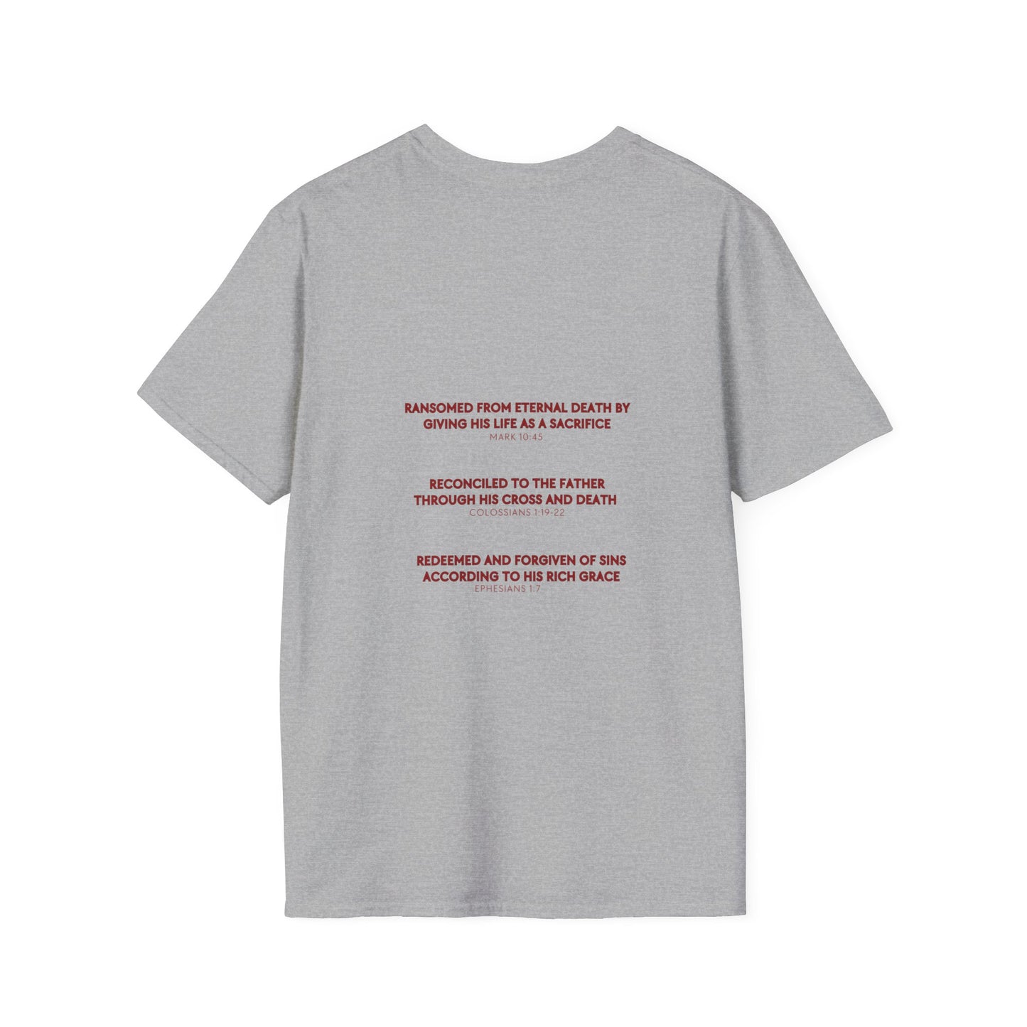 Ransomed/Reconciled/Redeemed | Faith-Inspired Unisex Softstyle T-Shirt