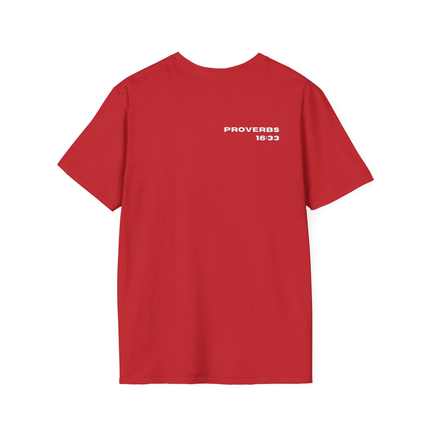 100% Blessed | Inspirational Proverbs 16:33 Unisex Softstyle T-Shirt
