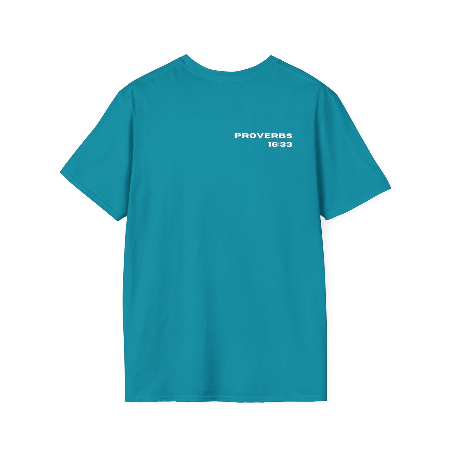 100% Blessed | Inspirational Proverbs 16:33 Unisex Softstyle T-Shirt