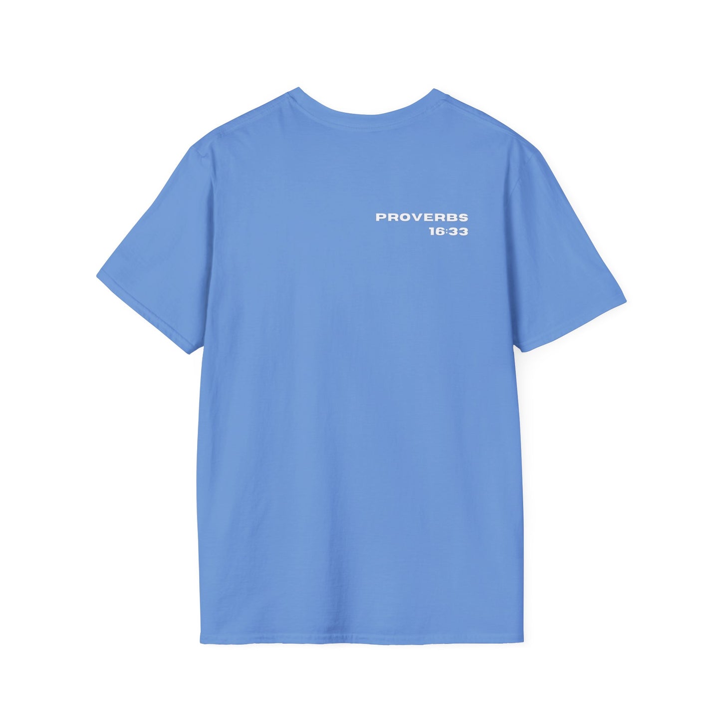 100% Blessed | Inspirational Proverbs 16:33 Unisex Softstyle T-Shirt