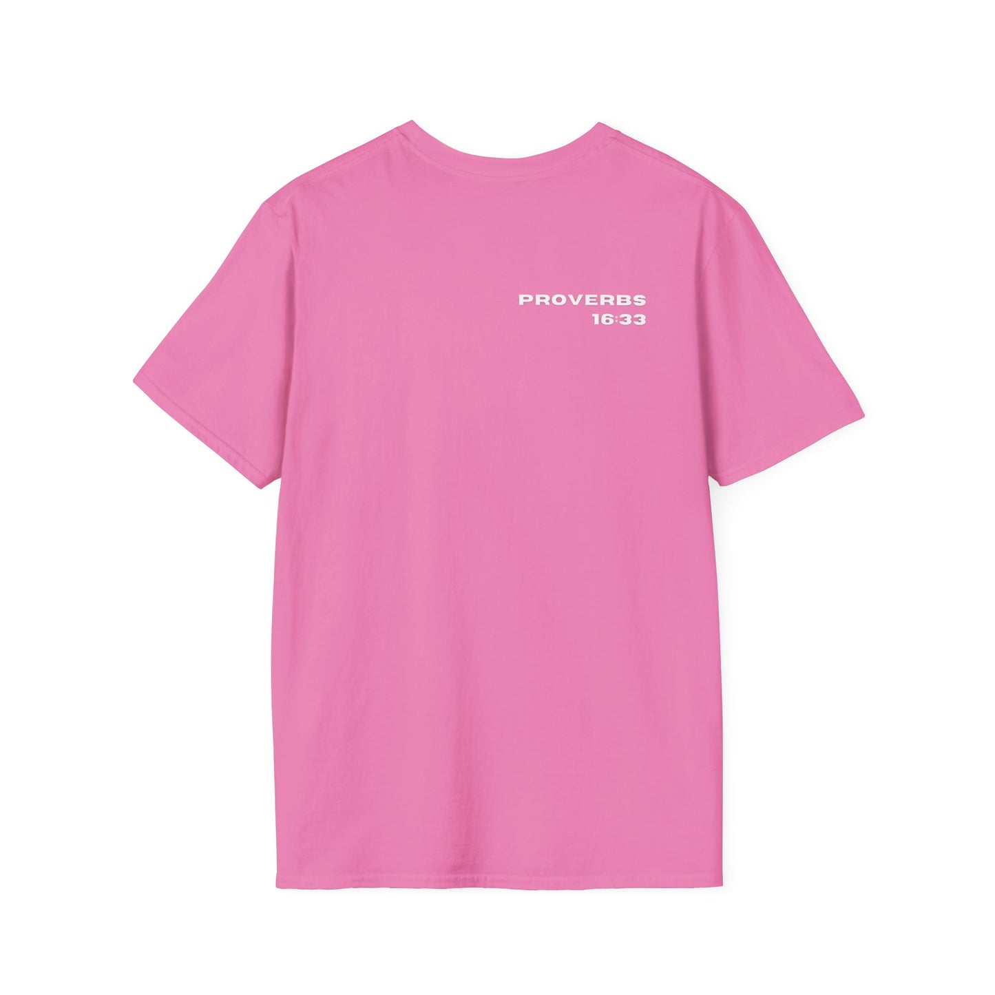 100% Blessed | Inspirational Proverbs 16:33 Unisex Softstyle T-Shirt
