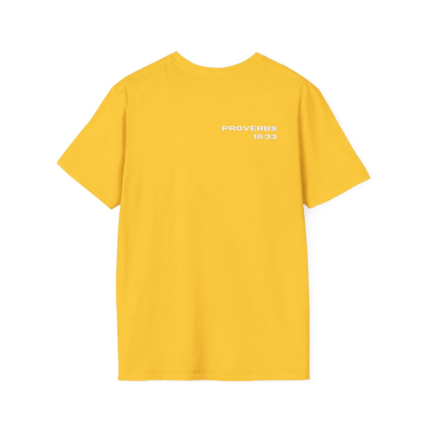 100% Blessed | Inspirational Proverbs 16:33 Unisex Softstyle T-Shirt
