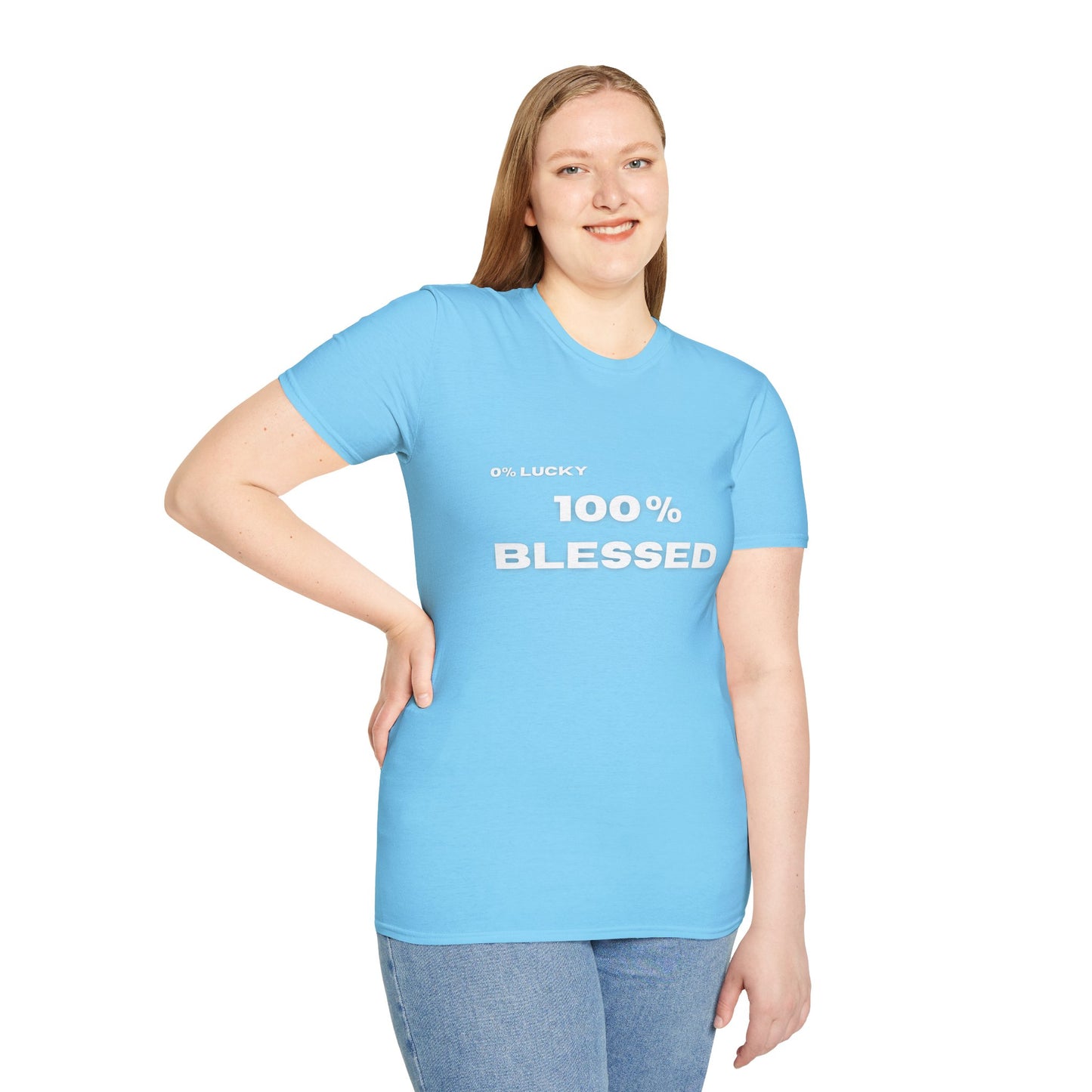 100% Blessed | Inspirational Proverbs 16:33 Unisex Softstyle T-Shirt