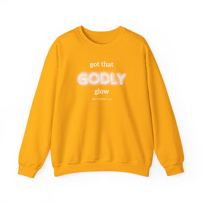Godly Glow | Unisex Faith Inspired Crewneck Sweatshirt