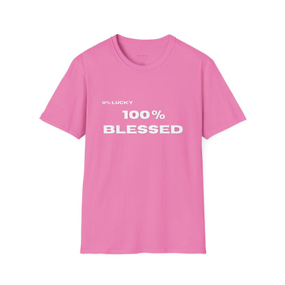 100% Blessed | Inspirational Proverbs 16:33 Unisex Softstyle T-Shirt