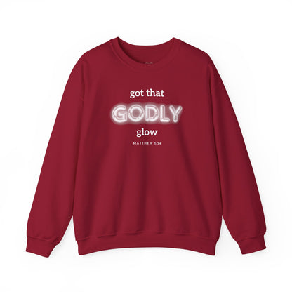 Godly Glow | Unisex Faith Inspired Crewneck Sweatshirt