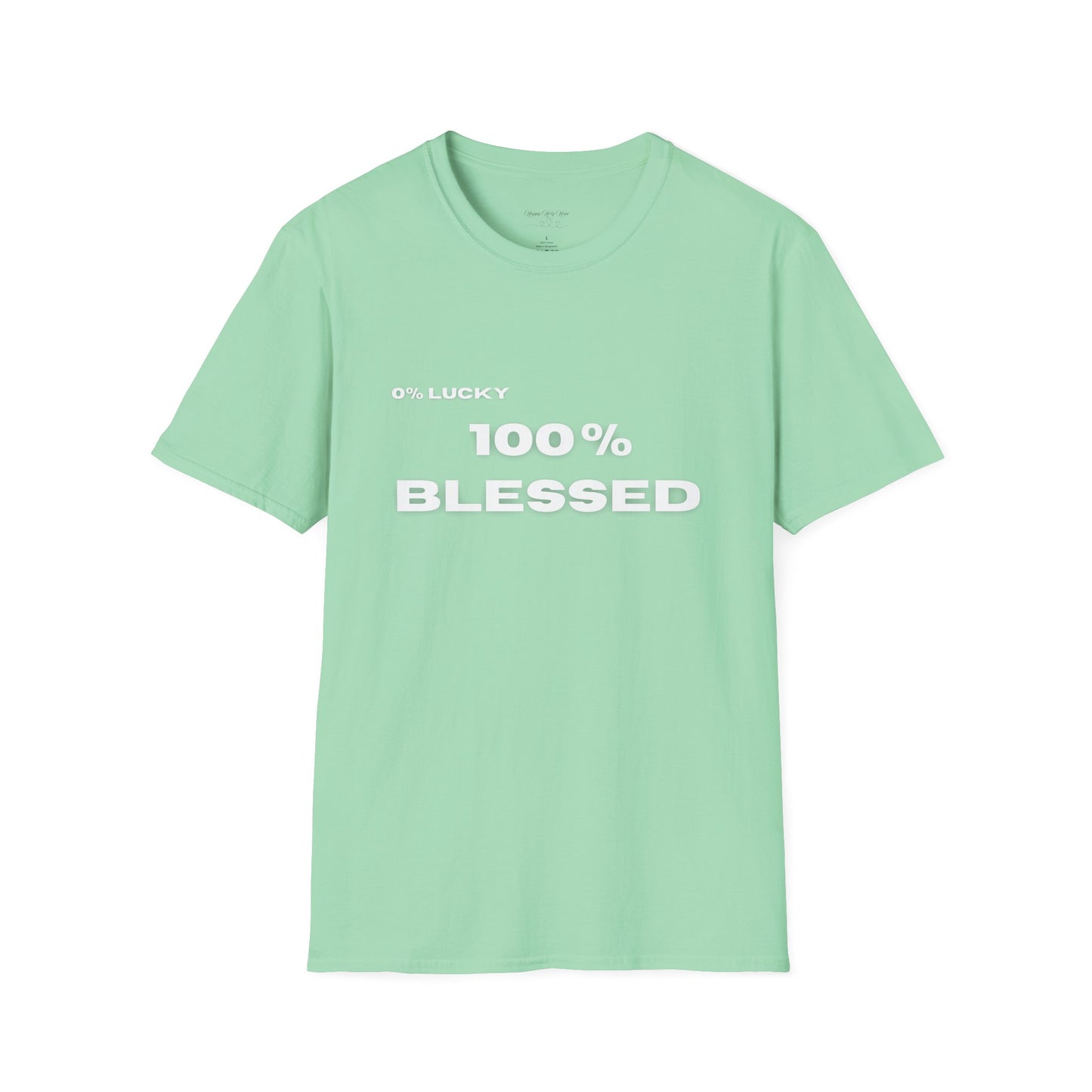 100% Blessed | Inspirational Proverbs 16:33 Unisex Softstyle T-Shirt