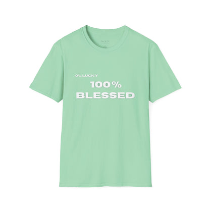100% Blessed | Inspirational Proverbs 16:33 Unisex Softstyle T-Shirt