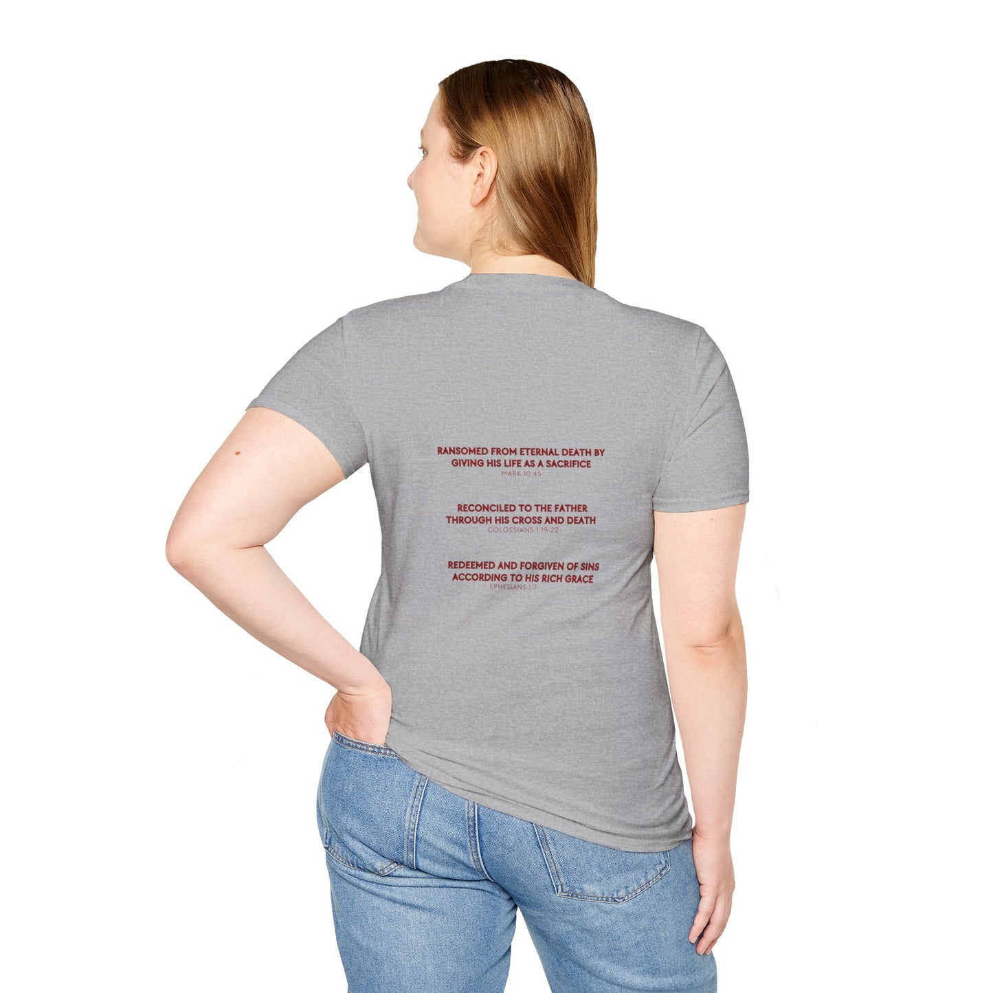 Ransomed/Reconciled/Redeemed | Faith-Inspired Unisex Softstyle T-Shirt