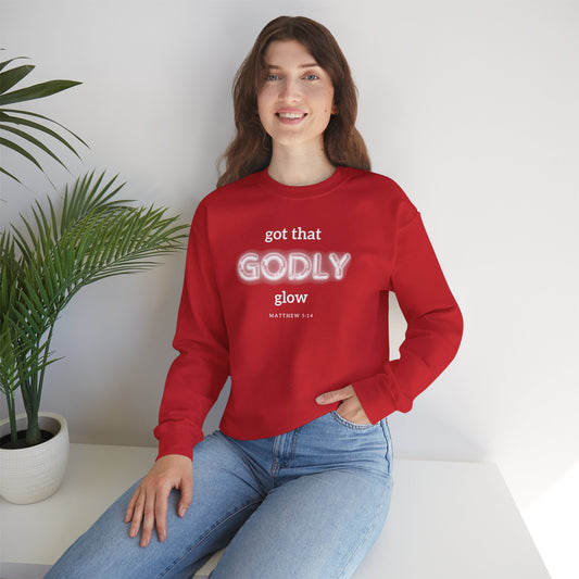 Godly Glow | Unisex Faith Inspired Crewneck Sweatshirt