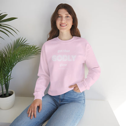 Godly Glow | Unisex Faith Inspired Crewneck Sweatshirt