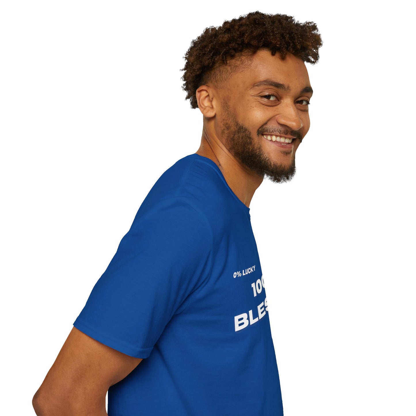 100% Blessed | Inspirational Proverbs 16:33 Unisex Softstyle T-Shirt