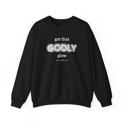 Godly Glow | Unisex Faith Inspired Crewneck Sweatshirt