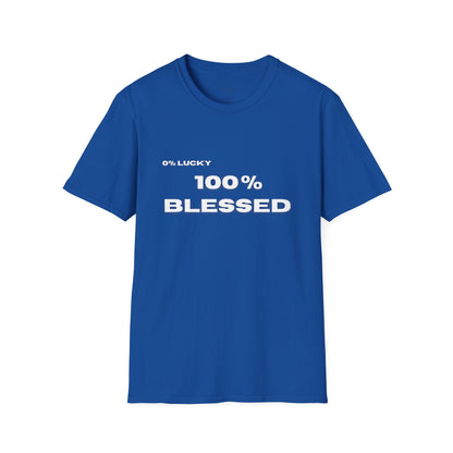 100% Blessed | Inspirational Proverbs 16:33 Unisex Softstyle T-Shirt