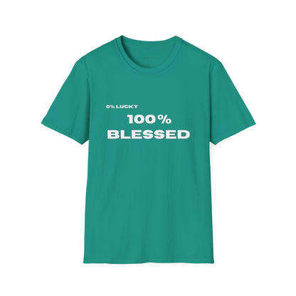 100% Blessed | Inspirational Proverbs 16:33 Unisex Softstyle T-Shirt