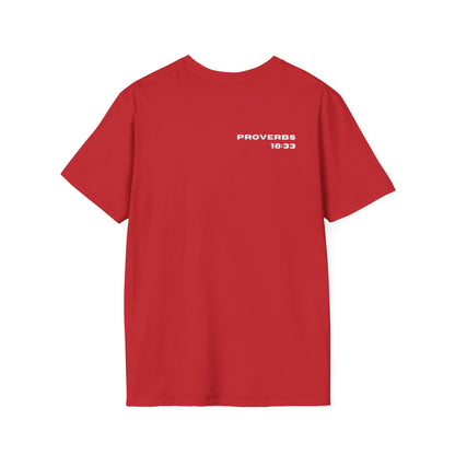100% Blessed | Inspirational Proverbs 16:33 Unisex Softstyle T-Shirt