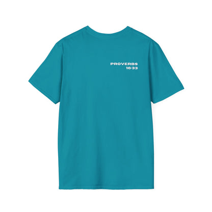 100% Blessed | Inspirational Proverbs 16:33 Unisex Softstyle T-Shirt