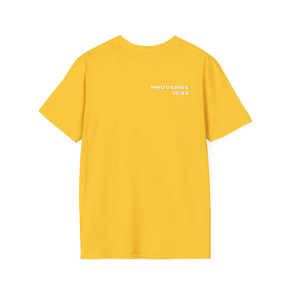 100% Blessed | Inspirational Proverbs 16:33 Unisex Softstyle T-Shirt